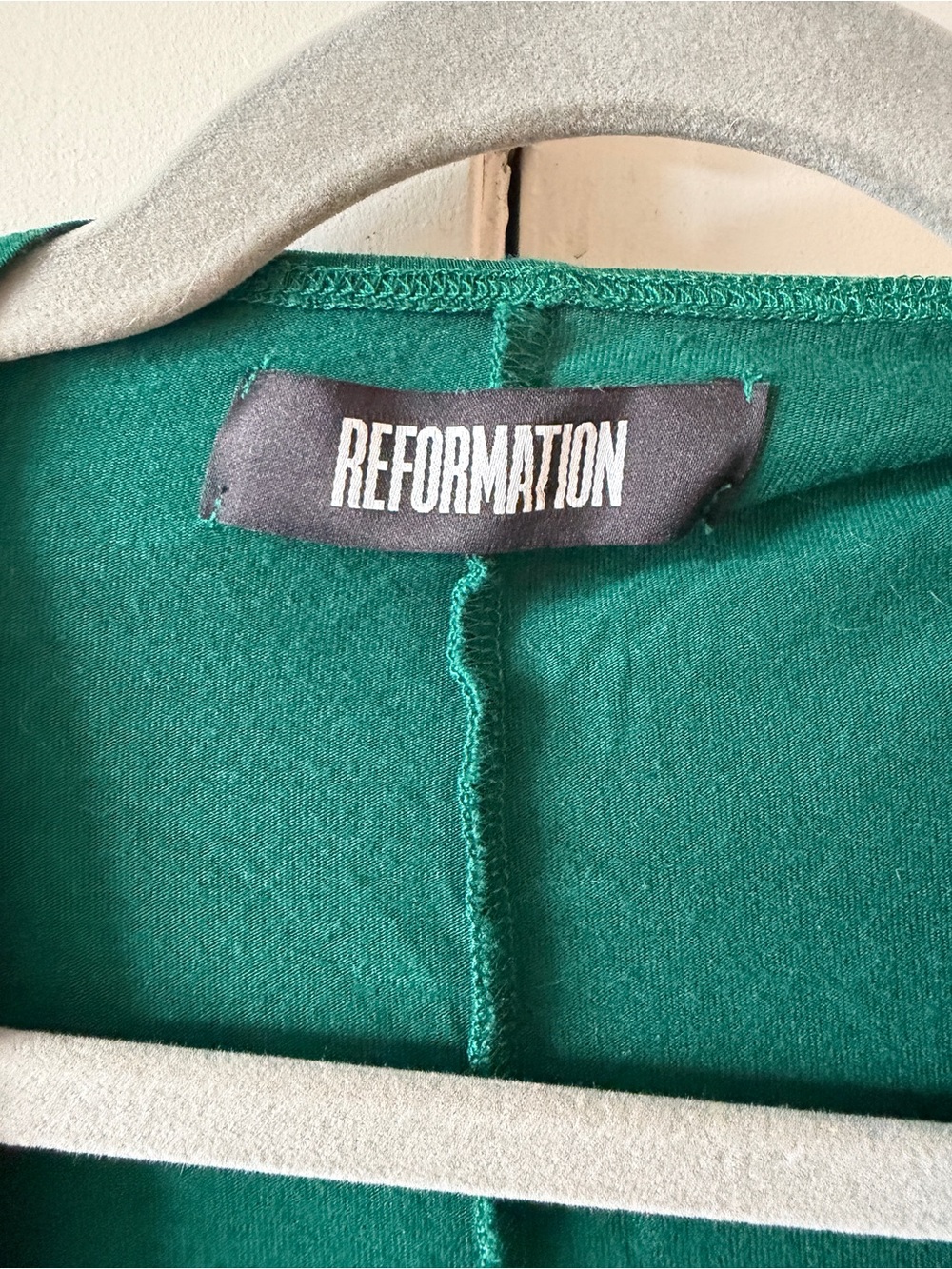 Reformation Aria Tie Front Maxi Long Sleeve Dress Emerald Green Sz Small - Picture 6 of 9
